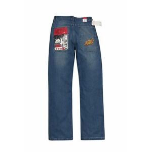 JNCO Style Wide Leg‎ Baggy Jeans Mens 33x27 Y2K Skater Denim Graphic Embroidered